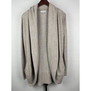 Barefoot Dreams Taupe 452‎ Cozychic Lite Knit Open Front Cardigan Sweater Sz M